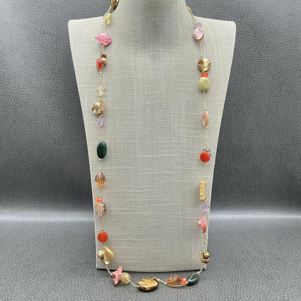 Lia Sophia Necklace Multicolor Shell Beaded Station 30 In Womens Boho Jewelry
